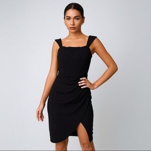 Lulus Coctail Corset Dress Size XS Black Sleeveless Zip Back